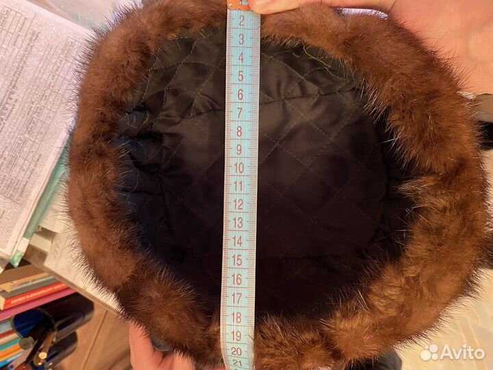 Шапка из натурального меха норки, зимняя