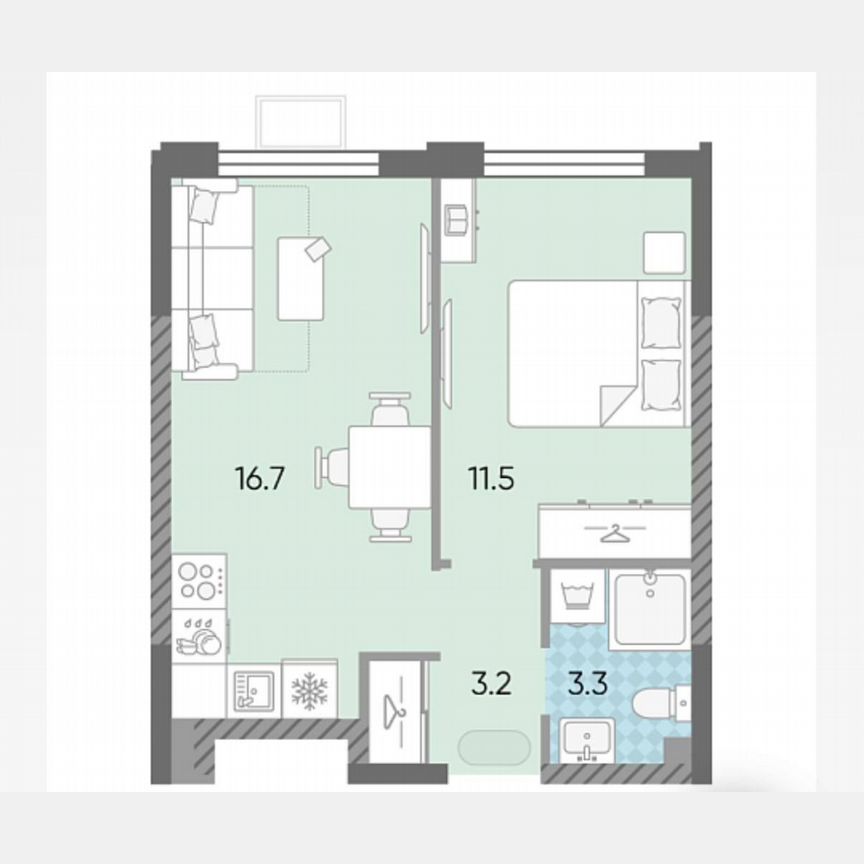 2-к. квартира, 34,7 м², 10/24 эт.