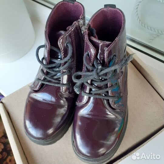 Ботинки для девочки лаковые 27 размер