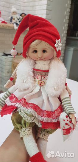 Кукла Тролька, ручной работы,новогодние игрушки