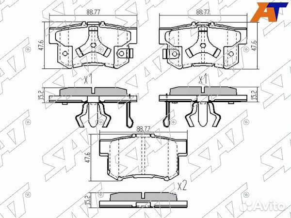 Колодки тормозные задние honda accord