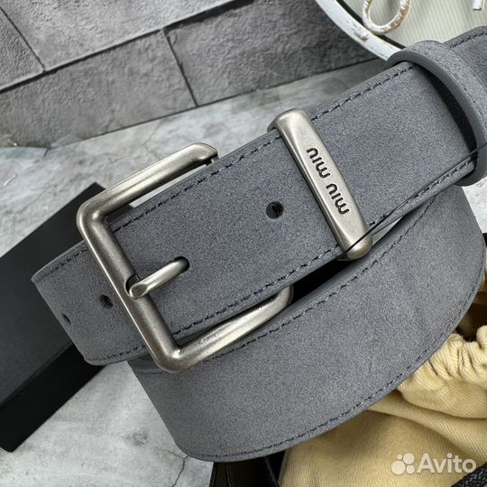 Ремень Miu Miu серый