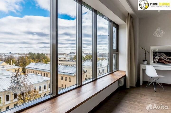 Алюминиевые окна, остекление теплый профиль