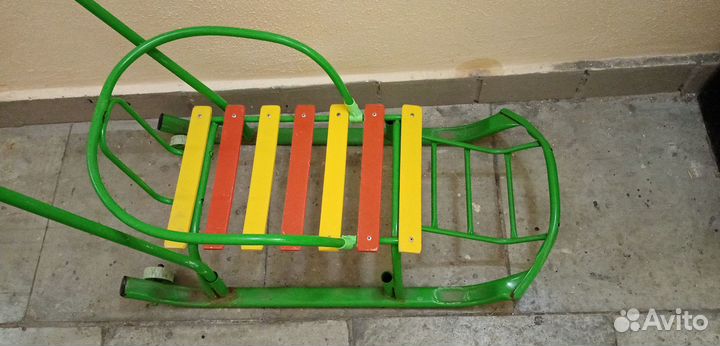 Санки детские (сзади 2 колесика)