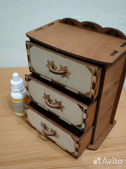 Деревянная шкатулка из фанеры мелочей украшений