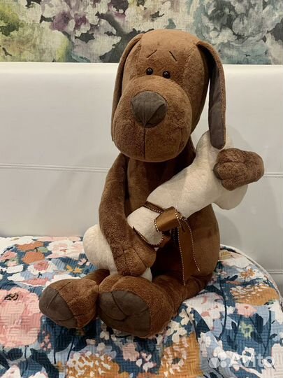 Мягкие игрушки две собаки и бычок