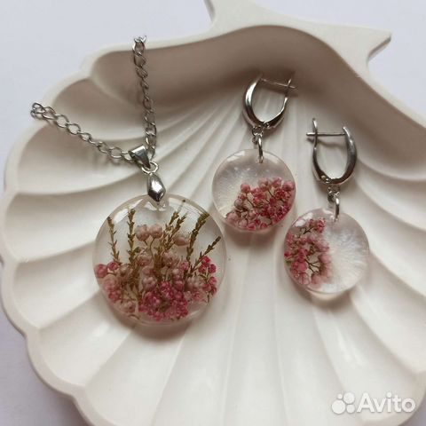 Серьги с сухоцветами