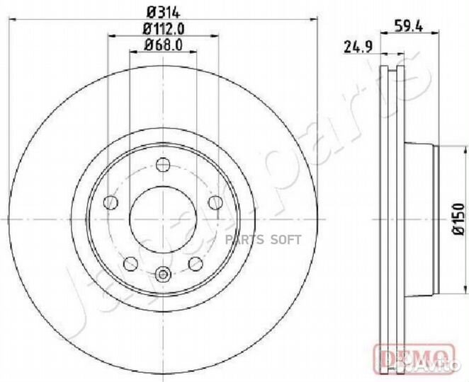 Japanparts DI-0927C Диск тормозной audi A6 2.0-5.2