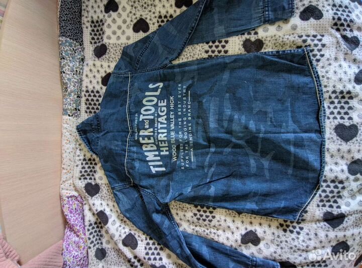 Джинсовые рубашки, толстовка и свитер h&m, next