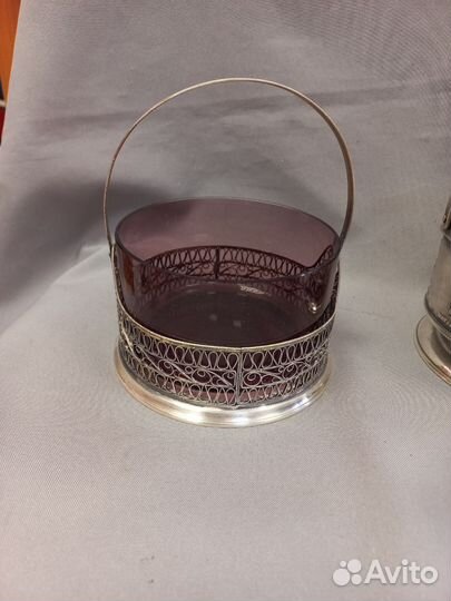 Сахарница Конфетница Мельхиор Скань СССР