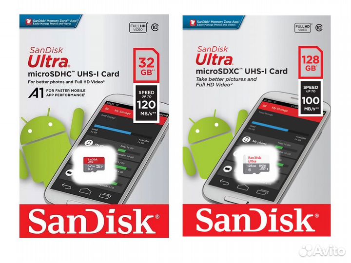 Карта памяти SanDisk microsdxc 64Gb, 128Gb и 256Gb