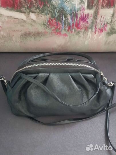 Сумка женская натуральная кожа черная