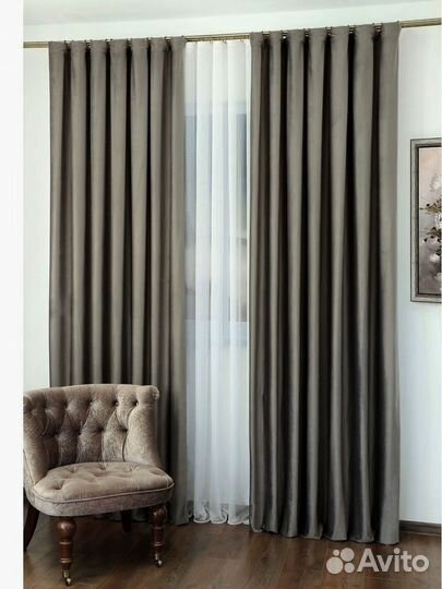 Шторы на заказ лен, рогожка, на люверсах