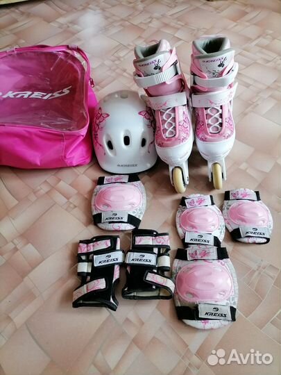 Ролики детские раздвижные 34-37,с защитой