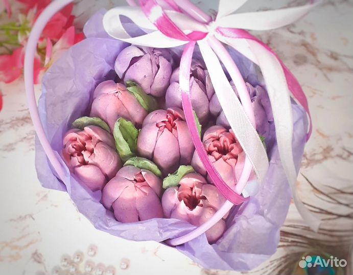 Зефирные тюльпаны ко дню учителя