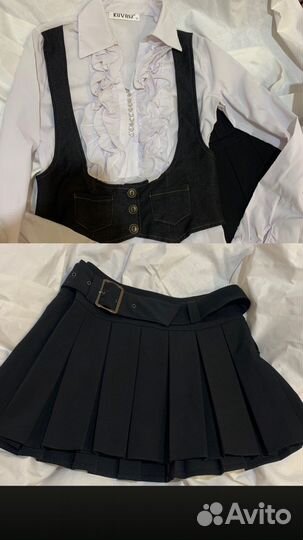 Юбка y2k тенисная Блузка жилетка y2k