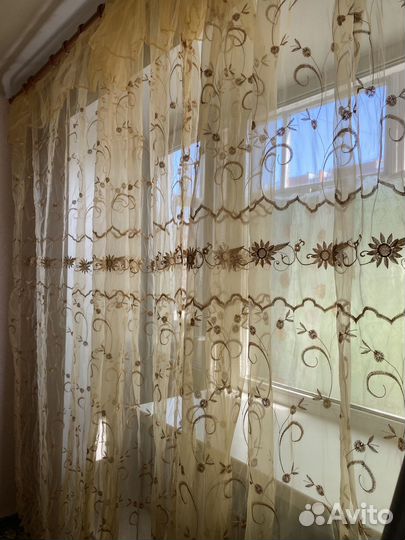 Шторы тюль для кухни и зала из органзы на 6 м