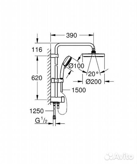 Душевая система Grohe Tempesta Systems 27389002 Х