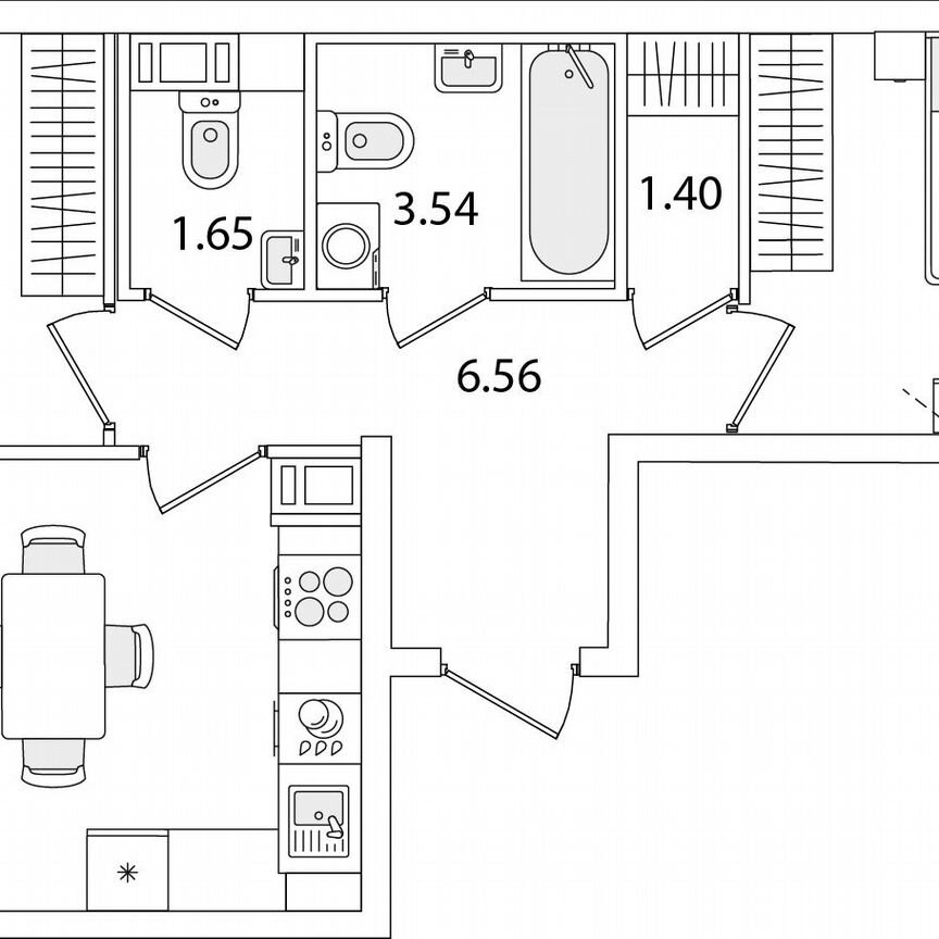 2-к. квартира, 53,6 м², 8/9 эт.