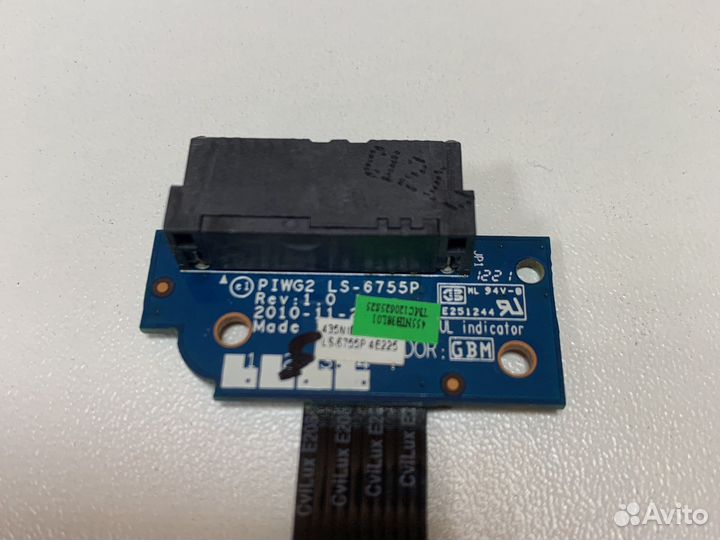 Плата DVD привода Lenovo G570, G575 piwg2 LS-6755P