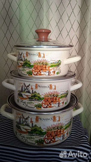 Кастрюля набор эмаль 4.5*3.2л*2.3л