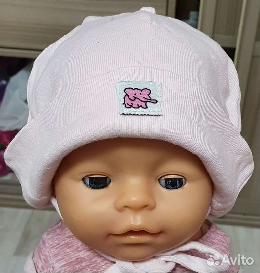 Шапочка на новорожденного, хлопок, р-р 35-40
