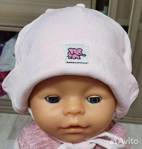 Шапочка на новорожденного, хлопок, р-р 35-40