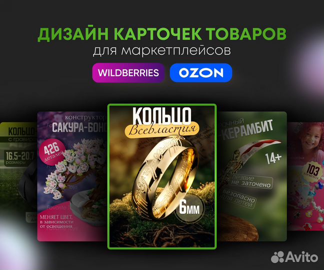 Дизайн карточек/инфографика для маркетплейсов