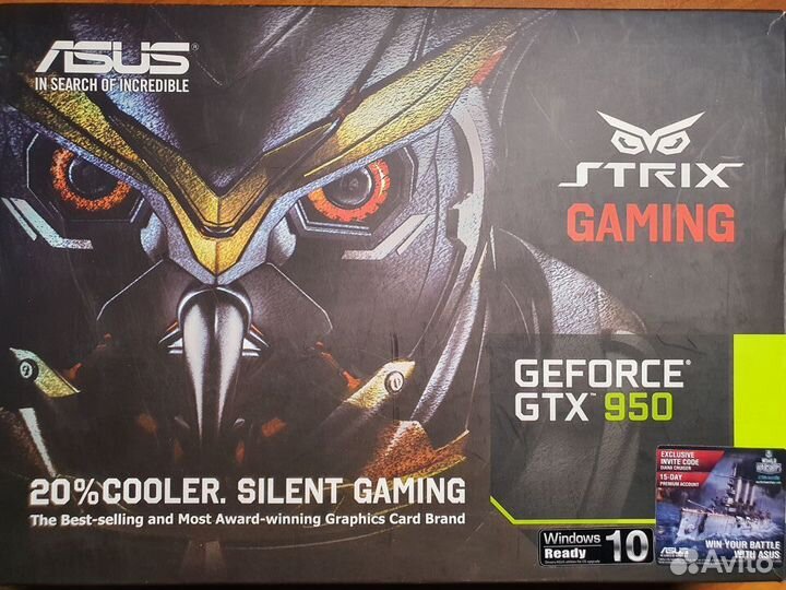 Видеокарта asus GeForce GTX 950 strix OC (strix-G
