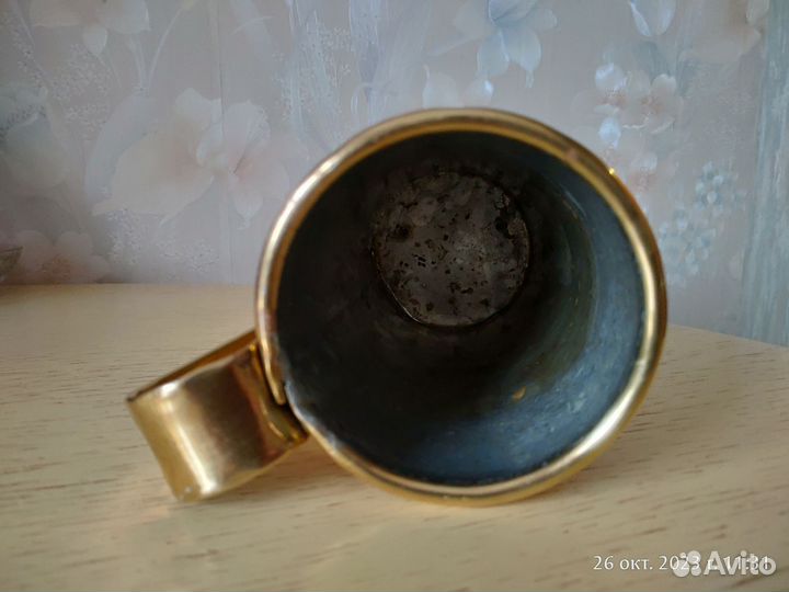 Кружка пивная латунь, олово винтаж