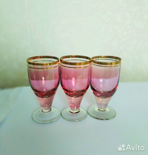 Бокалы Фужеры Рюмки золотой ободок Винтаж СССР