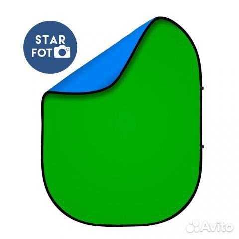 Фон хромакей тканевый синий-зеленый 1.5х2м