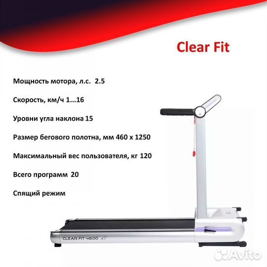 Беговая дорожка Clear Fit IT 4600 новая