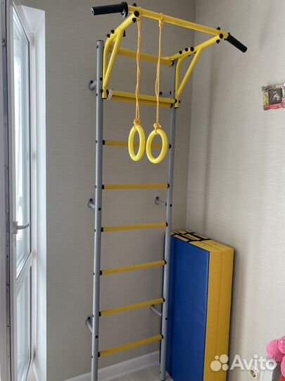 Детская шведская стенка с мягким матом