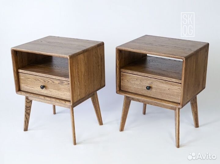 Тумба дабл «Обычная» из дуба, цвет табак