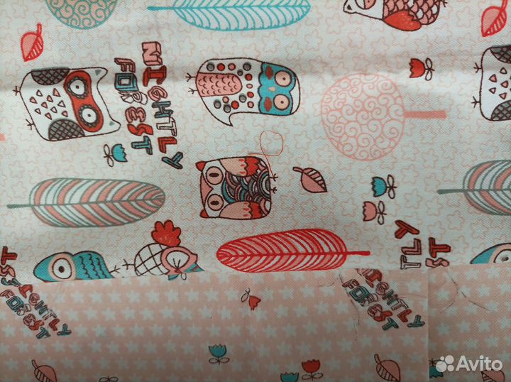 Набор отрезов ткани для пэчворка с совами 6шт