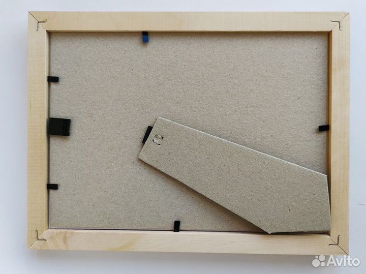 Картина осень пейзаж с рекой ручной работы в раме