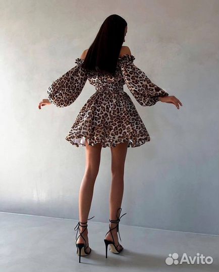 Леопардовое летнее платье 42-48р