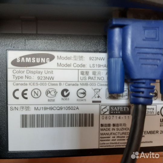 Монитор samsung Sync Master 923 NW