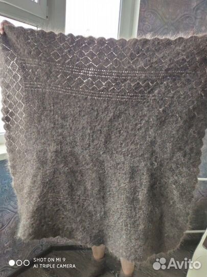 Пуховый платок из козьей шерсти. ручная работа