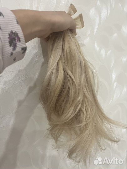 Волосы для наращивания 40 см блон haerhop
