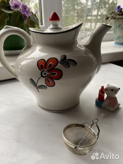 Чайник заварочный СССР гжель, большой
