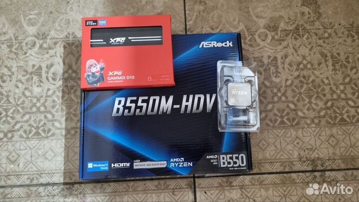 Ryzen 5 5600 Плата B550 Память 16Gb 3600Мгц