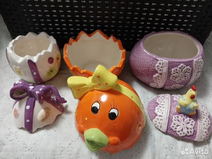 Пасхальная посуда, шкатулки