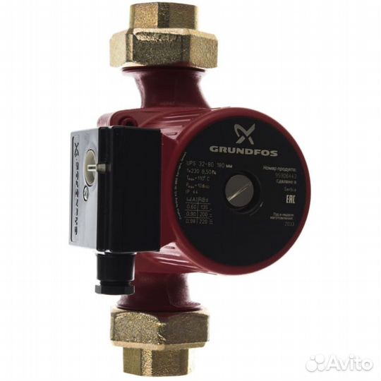 Насос циркуляционный Grundfos UPS 32-80/180 с гайк