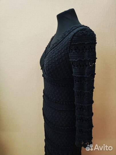 Вязанное платье крючком 100% шелк,42-44р