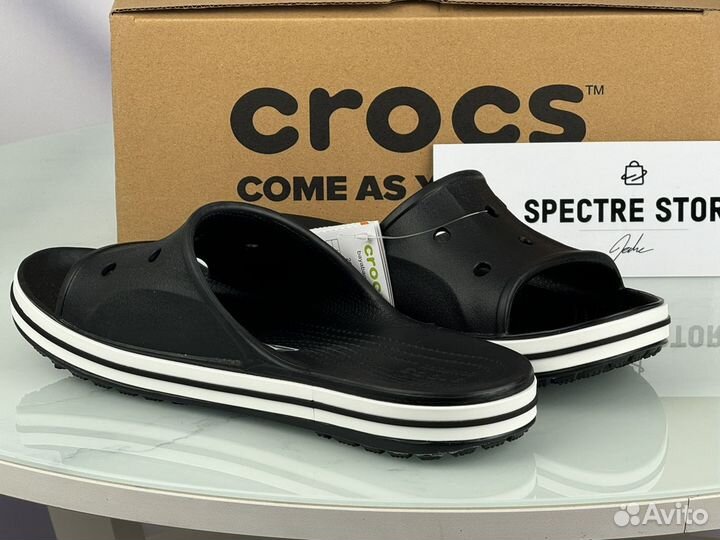 Тапки Crocs White Black