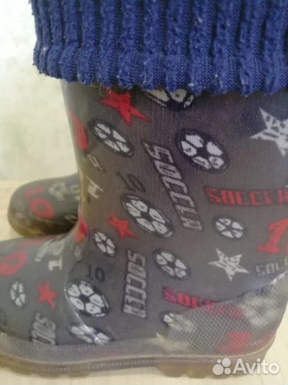 Резиновые сапоги детские утеплённые размер 27