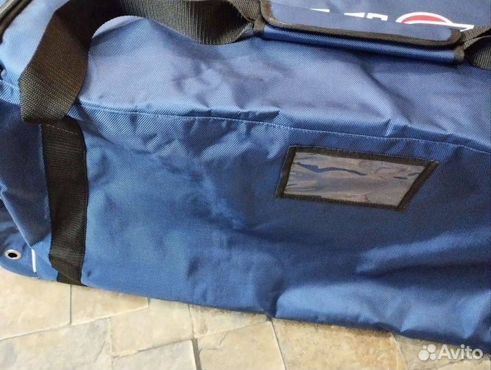 Баул хоккейный 38 синий 3 колеса