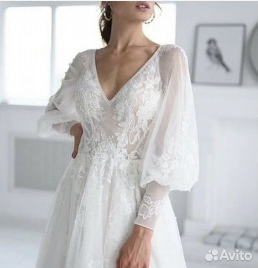 Свадебное платье 46 48 бу